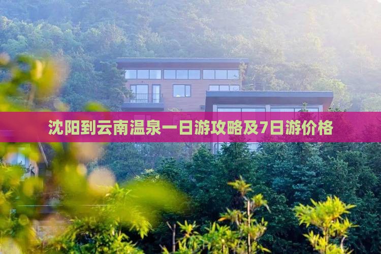 沈阳到云南温泉一日游攻略及7日游价格