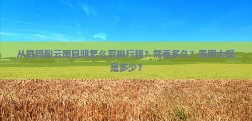 从临猗到云南昆明怎么安排行程？需要多久？费用大概是多少？