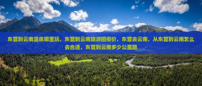 东营到云南温泉哪里玩
