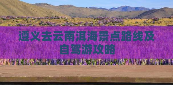 遵义去云南洱海景点路线及自驾游攻略