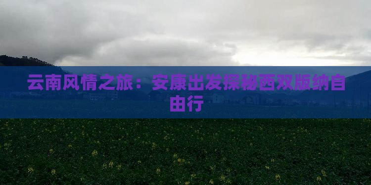 云南风情之旅：安康出发探秘西双版纳自由行