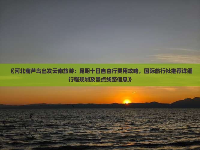 《河北葫芦岛出发云南旅游：昆明十日自由行费用攻略，国际旅行社推荐详细行程规划及景点线路信息》