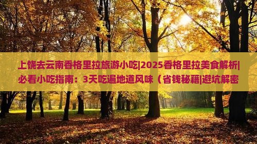 上饶去云南香格里拉旅游小吃