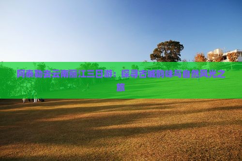 阿泰勒去云南丽江三日游：探寻古城韵味与自然风光之旅