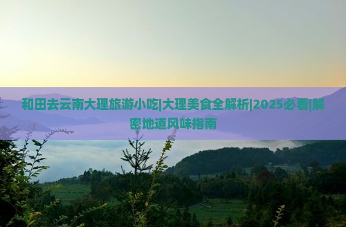 和田去云南大理旅游小吃