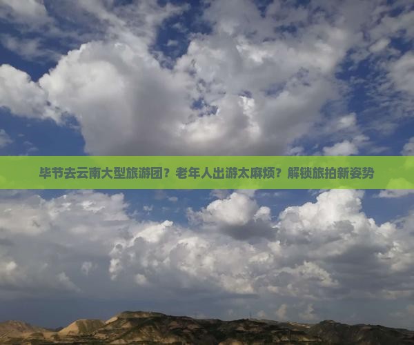毕节去云南大型旅游团？老年人出游太麻烦？解锁旅拍新姿势