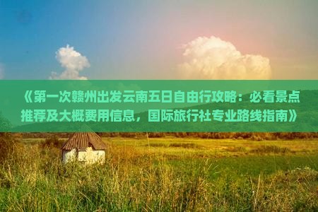 《第一次赣州出发云南五日自由行攻略：必看景点推荐及大概费用信息，国际旅行社专业路线指南》