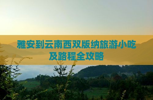雅安到云南西双版纳旅游小吃及路程全攻略