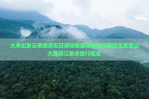 大丰出发云南旅游五日游攻略咨询自由行跟团玉龙雪山大理丽江景点旅行信息