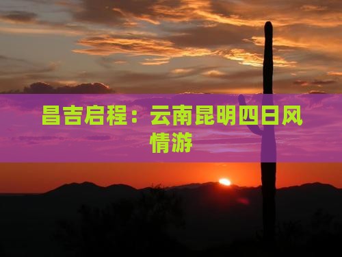 昌吉启程：云南昆明四日风情游
