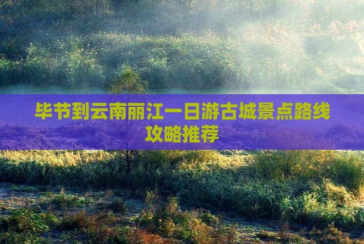 毕节到云南丽江一日