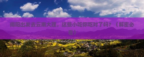 揭阳去云南大理旅游小吃
