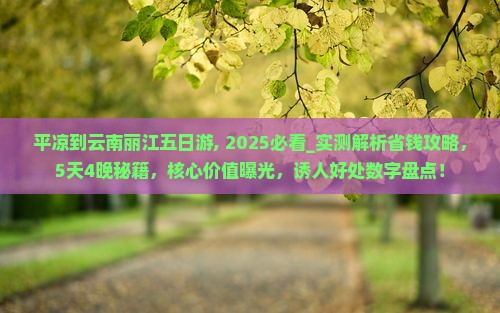 平凉到云南丽江五日游