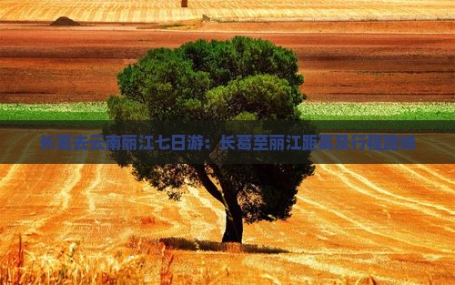 长葛去云南丽江七日游：长葛至丽江距离及行程路线