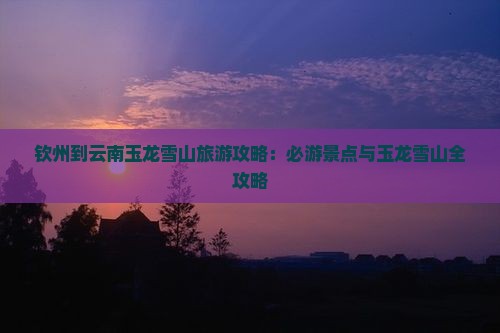 钦州到云南玉龙雪山一日