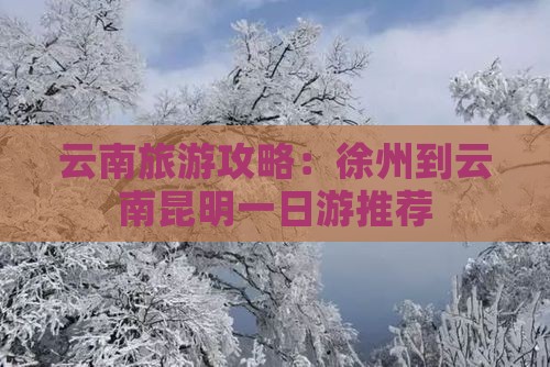 云南旅游攻略：徐州到云南昆明一日游推荐