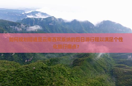 如何规划昭通至云南西双版纳的四日游行程以满足个性化旅行痛点？