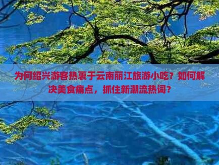 为何绍兴游客热衷于云南丽江旅游小吃？如何解决美食痛点，抓住新潮流热词？