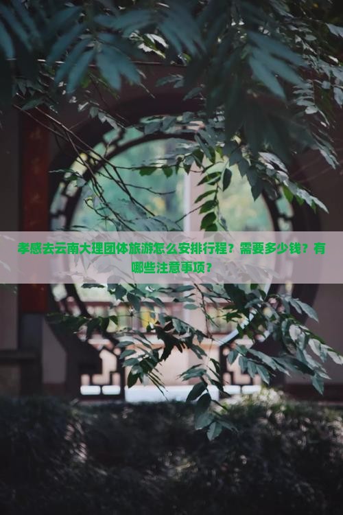 孝感去云南大理团体旅游怎么安排行程？需要多少钱？有哪些注意事项？
