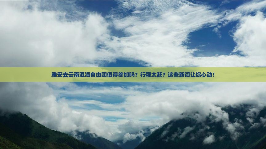 雅安去云南洱海自由团