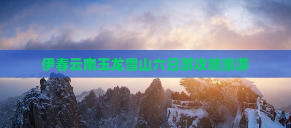 伊春去云南玉龙雪山六日游