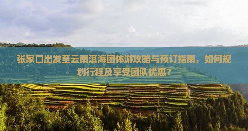 张家口出发至云南洱海团体游攻略与预订指南，如何规划行程及享受团队优惠？