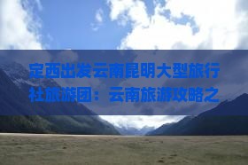定西出发云南昆明大型旅行社旅游团：云南旅游攻略之旅