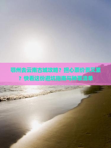 鄂州去云南古城攻略？担心票价贵又累？快看这份避坑指南与种草清单