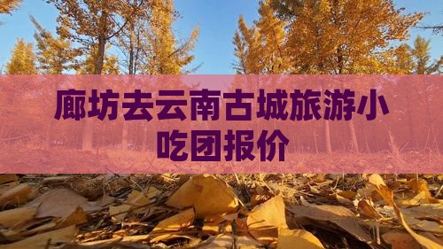 廊坊去云南古城旅游小吃团报价