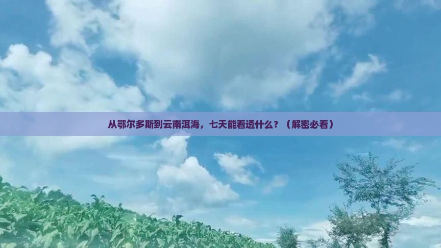 鄂尔多斯到云南洱海七日游