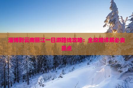 淄博到云南丽江一日