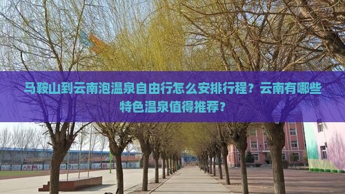 马鞍山到云南泡温泉自由行怎么安排行程？云南有哪些特色温泉值得推荐？