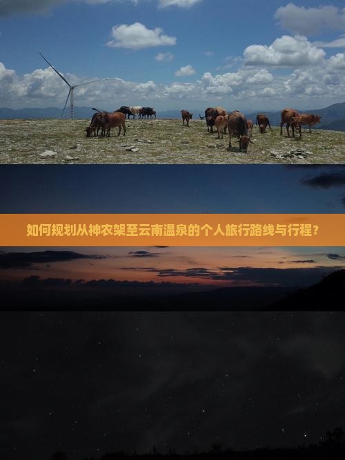 如何规划从神农架至云南温泉的个人旅行路线与行程？