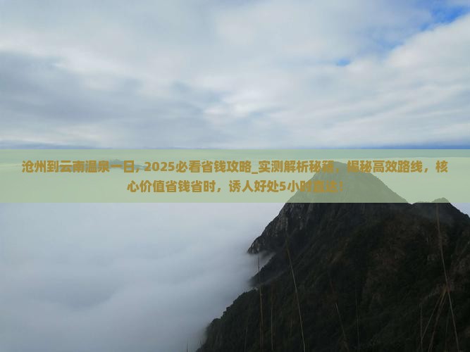 沧州到云南温泉一日