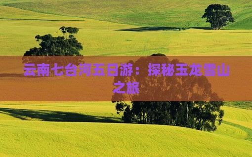 云南七台河五日游：探秘玉龙雪山之旅