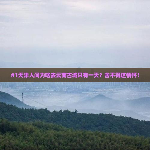#1天津人问为啥去云南古城只有一天？舍不得这情怀！