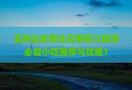 玉林出发前往云南丽江旅游必尝小吃推荐与攻略？