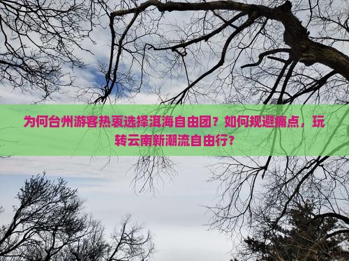 为何台州游客热衷选择洱海自由团？如何规避痛点，玩转云南新潮流自由行？