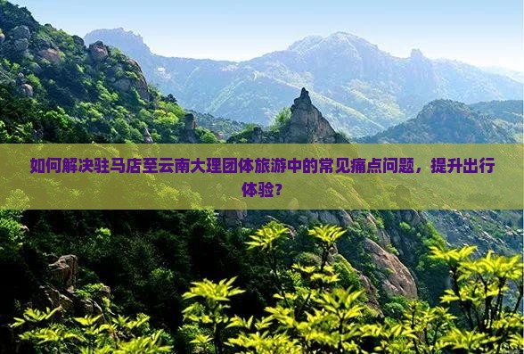 如何解决驻马店至云南大理团体旅游中的常见痛点问题，提升出行体验？