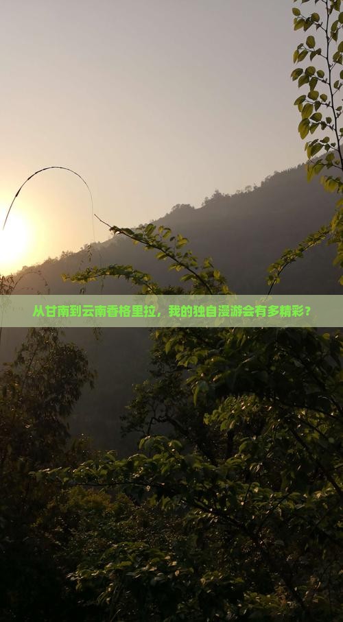 从甘南到云南香格里拉，我的独自漫游会有多精彩？