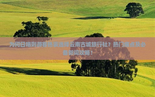 为何日喀则游客热衷选择云南古城旅行社？热门痛点及必备新词攻略！