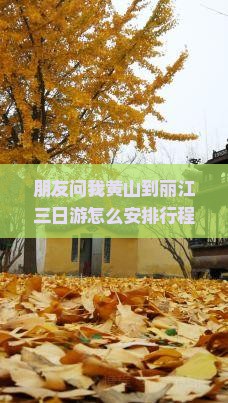 朋友问我黄山到丽江三日游怎么安排行程，我有点慌，怎么办？