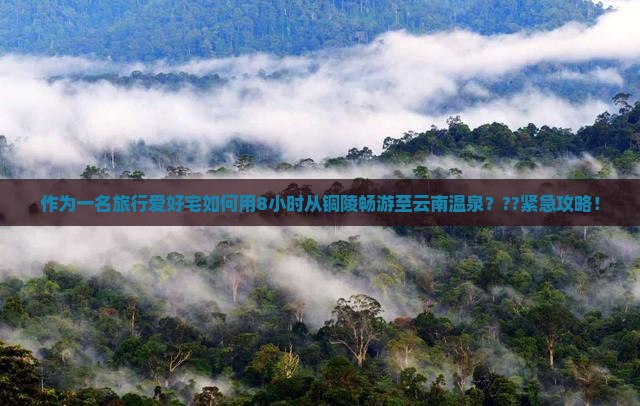 作为一名旅行爱好宅如何用8小时从铜陵畅游至云南温泉？??紧急攻略！