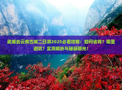 武威去云南古城二日游
