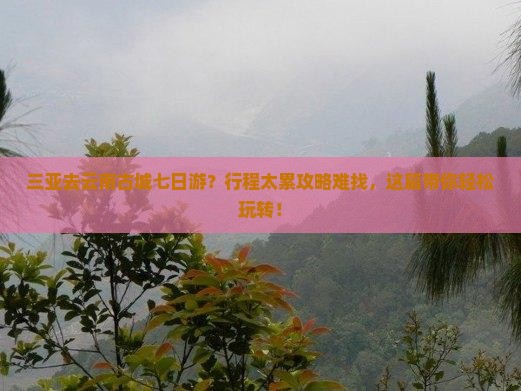 三亚去云南古城七日游