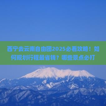 西宁去云南自由团