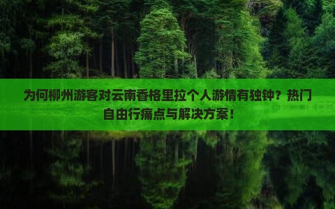 为何柳州游客对云南香格里拉个人游情有独钟？热门自由行痛点与解决方案！