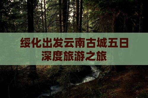 绥化出发云南古城五日深度旅游之旅