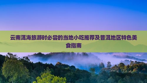 云南洱海旅游时必尝的当地小吃推荐及普洱地区特色美食指南