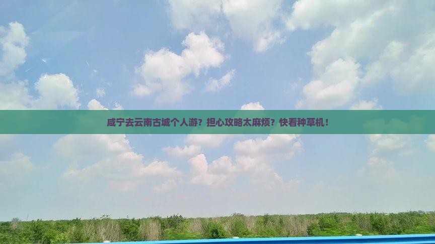 咸宁去云南古城个人游？担心攻略太麻烦？快看种草机！